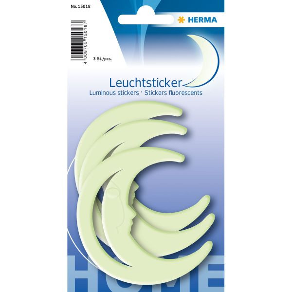 5 Stück Herma 15018 Leuchtsticker Schmucketikett Mond 4008705150187 Herma 3 Stück