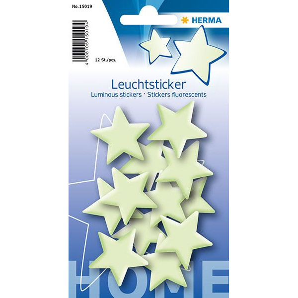 5 Stück Herma 15019 Leuchtsticker Schmucketikett Stern 4008705150194 Herma 12 Stück