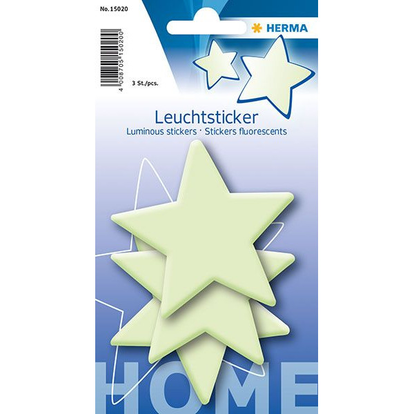 5 Stück Herma 15020 Leuchtsticker Schmucketikett Sterne Mini 4008705150200 Herma 3 Stück