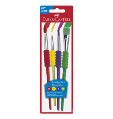 Pinselset Softtouch, 481600, Gr&ouml;&szlig;en sortiert, 1x flache & 3x runde Spitze