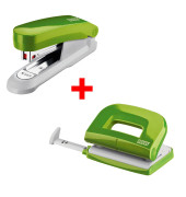 Locher-Heftger&auml;t-Set Heftger&auml;t/Locher Set 020-1874, gr&uuml;n, 1,5 mm / 15 Blatt