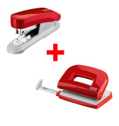 Locher-Heftgerät-Set Heftgerät/Locher Set 020-1830, rot