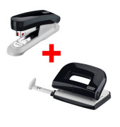 Locher-Heftgerät-Set Heftgerät/Locher Set 020-1829, schwarz, 15 Blatt