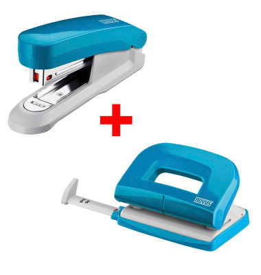 Locher-Heftger&auml;t-Set Heftger&auml;t/Locher Set 020-1876, petrol, 1,5 mm / 15 Blatt
