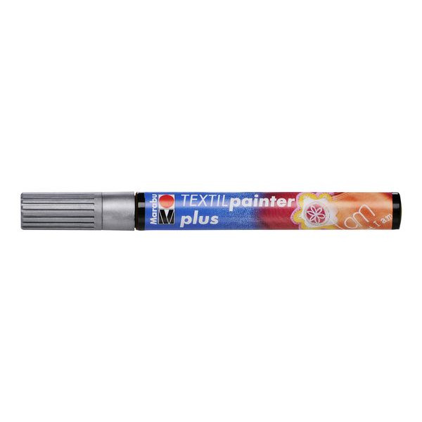 6 Stück Marabu Stoffmalstift plus 01180 003 782, silber, 3 mm 4007751343987 Marabu