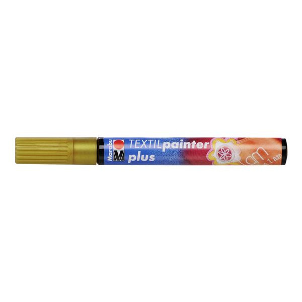 6 Stück Marabu Stoffmalstift plus 01180 003 784, gold, 3 mm 4007751343963 Marabu