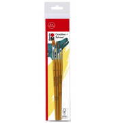 Pinselset Creativ + School, 01840 000 00201, Gr&ouml;&szlig;en sortiert, 1x flache & 3x runde Spitze