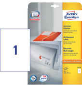 Etiketten ultragrip 6125, weiß 210x297mm, rechteckig, 