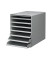 Schubladenbox Idealbox Plus 1712001050 grau/grau 7 Schubladen offen