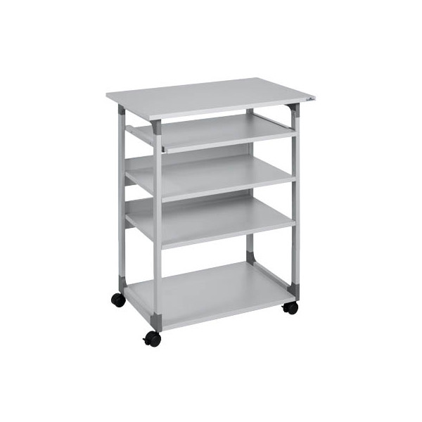4005546301808 - Computer-Wagen höhenverstellbar mit Rollen Höhen-Bereich 950 bis 1150 mm (B x T) 750 mm x 534 mm Grau SYSTEM 75 VH 372010