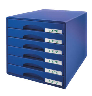 Schubladenbox 5212 Plus blau 6 Schubladen geschlossen