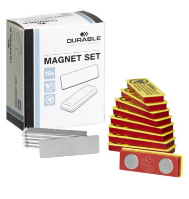Haftmagnet DURACARD, 8917-00, Hoch / Querform, 40x15mm, rot/gelb