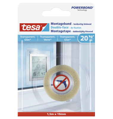 77740-00000-00 19mm x1,5m Montageband 20kg/m² transp.