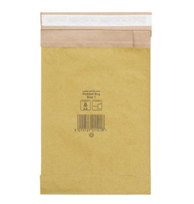 Papierpolstertaschen Padded Bag Size 00, 2FHPAD0PB00, innen 105x229mm, mit Falte, haftklebend, braun
