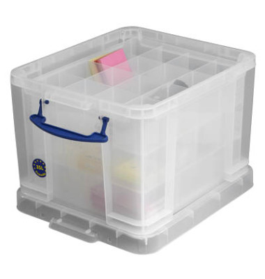 Aufbewahrungsbox 35CX3DIVCB, 35 Liter mit Deckel, für A4, außen 480x390x310mm, Kunststoff transparent
