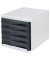 Schubladenbox H61299-98 weiß/schwarz mit 5 Schubladen geschlossen