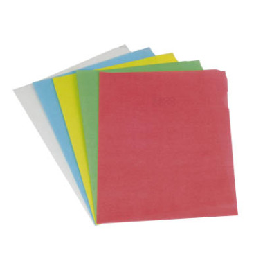 Sichth&uuml;llen Ordo 73696.00, A4, farbig sortiert, transluzent glatt, oben & rechts offen, 0,08mm