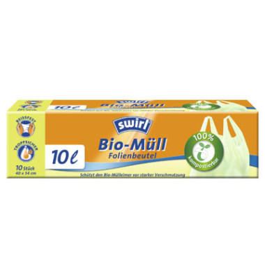 Müllbeutel 106467 Bio, hellgrün, 10 Liter, mit Griff