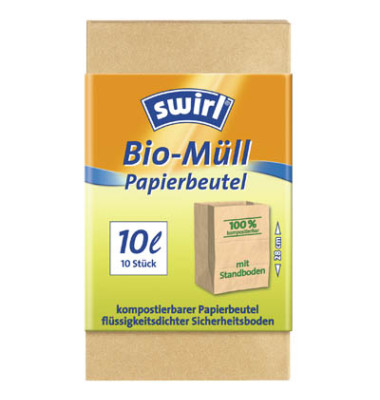 10 Bio-Müllbeutel Bio-Müll Papierbeutel 10,0 l 14200-30
