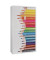 Aktenschrank easy Office 3076ST, Kunststoff/Stahl abschließbar, 4 OH, 110 x 204 x 41,5 cm, keine Fachböden, bunt/weiß (Buntst