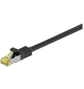 Netzwerkkabel schwarz RJ-45 Stecker 2m Cat 7 Rohkabel