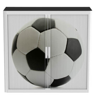 Aktenschrank easy Office 8177ST, Kunststoff/Stahl abschließbar, 2 OH, 110 x 104 x 41,5 cm, keine Fachböden, schwarz/weiß (Bal
