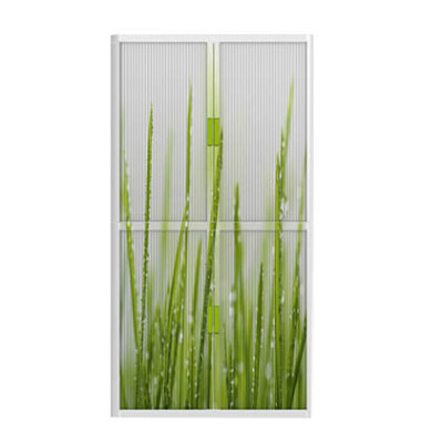 Aktenschrank easy Office 8235ST, Kunststoff/Stahl abschließbar, 4 OH, 110 x 204 x 41,5 cm, keine Fachböden, grün/weiß (Gras)