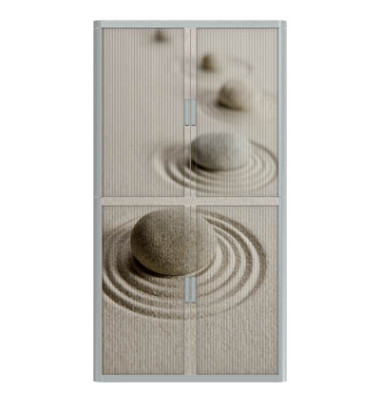 Aktenschrank easy Office 8178ST, Kunststoff/Stahl abschließbar, 4 OH, 110 x 204 x 41,5 cm, keine Fachböden, grau (Steine)