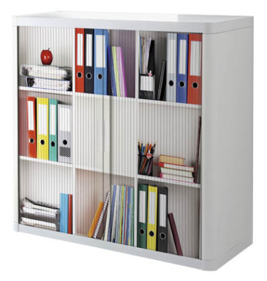 Aktenschrank easy Office 8629ST, Kunststoff/Stahl abschließbar, 2 OH, 110 x 104 x 41,5 cm, keine Fachböden, bunt/weiß (Ordner