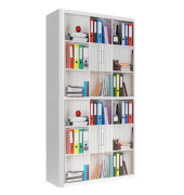 Aktenschrank easy Office 8689ST, Kunststoff/Stahl abschließbar, 6 OH, 110 x 204 x 41,5 cm, keine Fachböden, bunt/weiß (Ordner