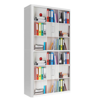 Aktenschrank easy Office 8689ST, Kunststoff/Stahl abschließbar, 6 OH, 110 x 204 x 41,5 cm, keine Fachböden, bunt/weiß (Ordner