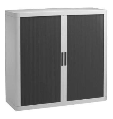 Aktenschrank easy Office E1C0009900020, Kunststoff/Stahl abschließbar, 2 OH, 110 x 104 x 41,5 cm, keine Fachböden, anthrazit/w