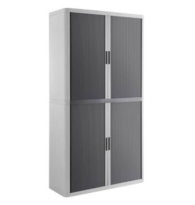 Aktenschrank easy Office E2C0009900090, Kunststoff/Stahl abschließbar, 4 OH, 110 x 204 x 41,5 cm, keine Fachböden, anthrazit/w