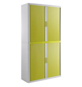 Aktenschrank easy Office E2C0005300011, Kunststoff/Stahl abschließbar, 4 OH, 110 x 204 x 41,5 cm, keine Fachböden, grün/weiß