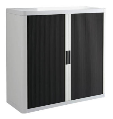 Aktenschrank easy Office E1C0010000020, Kunststoff/Stahl abschließbar, 2 OH, 110 x 104 x 41,5 cm, keine Fachböden, schwarz/wei