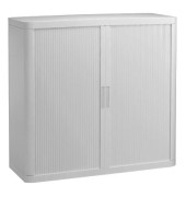 Aktenschrank easy Office E1C0006500020, Kunststoff/Stahl abschließbar, 2 OH, 110 x 104 x 41,5 cm, keine Fachböden, weiß