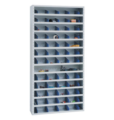 Werkstattschrank MPSC.1940/110666, Stahl, 100 x 198 x 40 cm, lichtgrau/blau