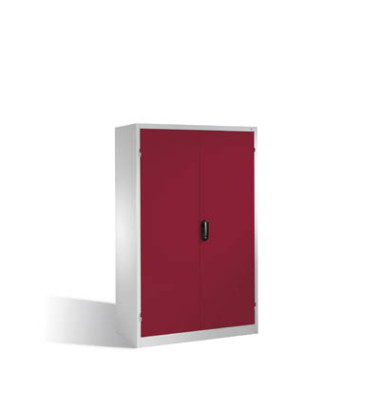 Werkstattschrank 8932-503, Stahl abschlie&szlig;bar, 4 OH, 120 x 195 x 60 cm, rot/lichtgrau