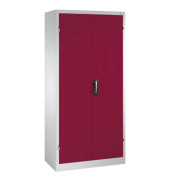 Werkstattschrank 8920-052, Stahl abschlie&szlig;bar, 5 OH, 93 x 195 x 40 cm, rot/lichtgrau