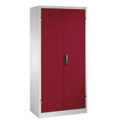 Werkstattschrank 8921-052, Stahl abschlie&szlig;bar, 5 OH, 93 x 195 x 50 cm, rot/lichtgrau