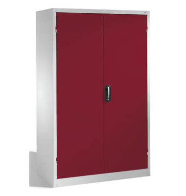 Werkstattschrank 8932-052, Stahl abschlie&szlig;bar, 5 OH, 120 x 195 x 60 cm, rot/lichtgrau