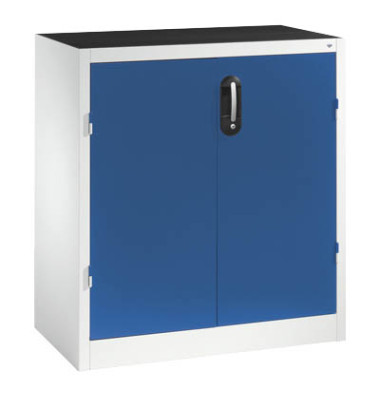 Werkstattschrank 8821-5035, Stahl abschließbar, 2 OH, 93 x 100 x 50 cm, blau/lichtgrau Werkstattschrank 8821-5035, Stahl abschließbar, 2 OH, 93 x 100 x 50 cm, blau/lichtgrau