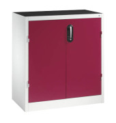 Werkstattschrank 8821-5035, Stahl abschließbar, 2 OH, 93 x 100 x 50 cm, rot/lichtgrau