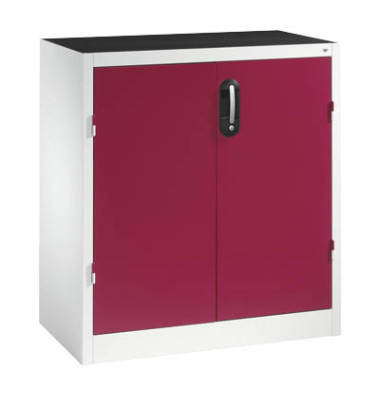 Werkstattschrank 8821-5035, Stahl abschließbar, 2 OH, 93 x 100 x 50 cm, rot/lichtgrau Werkstattschrank 8821-5035, Stahl abschließbar, 2 OH, 93 x 100 x 50 cm, rot/lichtgrau