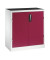 Werkstattschrank 8821-5035, Stahl abschließbar, 2 OH, 93 x 100 x 50 cm, rot/lichtgrau