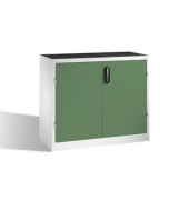 Werkstattschrank 8831-5035, Stahl abschließbar, 2 OH, 120 x 100 x 50 cm, grün/lichtgrau