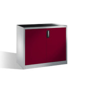 Werkstattschrank 8831-5035, Stahl abschließbar, 2 OH, 120 x 100 x 50 cm, rot/lichtgrau