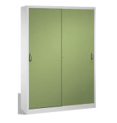 Werkstattschrank 2149-00, Stahl abschlie&szlig;bar, 5 OH, 160 x 195 x 40 cm, gr&uuml;n/lichtgrau