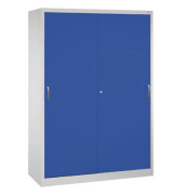 Werkstattschrank 2159-00, Stahl abschlie&szlig;bar, 5 OH, 160 x 195 x 50 cm, blau/lichtgrau