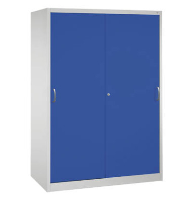 Werkstattschrank 2169-00, Stahl abschließbar, 5 OH, 160 x 195 x 60 cm, blau/lichtgrau